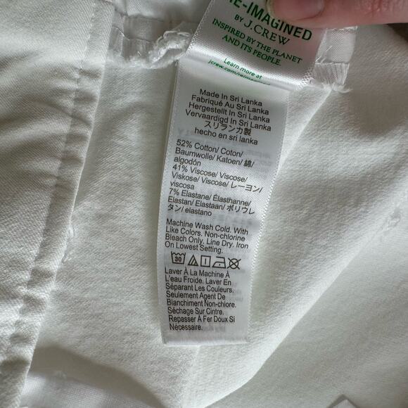 J Crew Womens Kallie Straight Leg Pant in White Sz 22 Office Neutral Minimalist - Picture 10 of 16